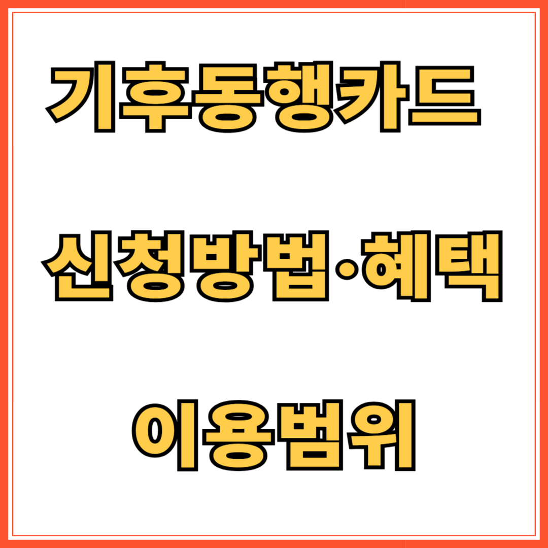기후동행카드 완벽 가이드