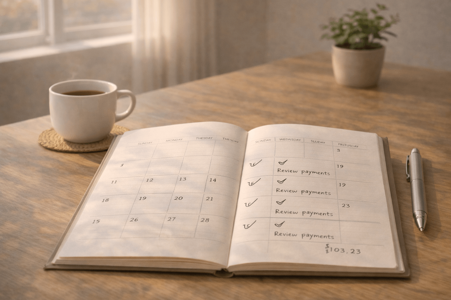 차분한 재정 정리의 순간