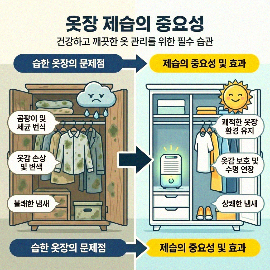옷장 속 눅눅함은 이제 그만 습기 잡는 관리 비법