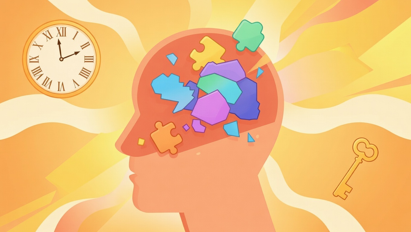 인지부조화로 인해 생각의 조각들이 흩어지는 심리적 갈등 상태