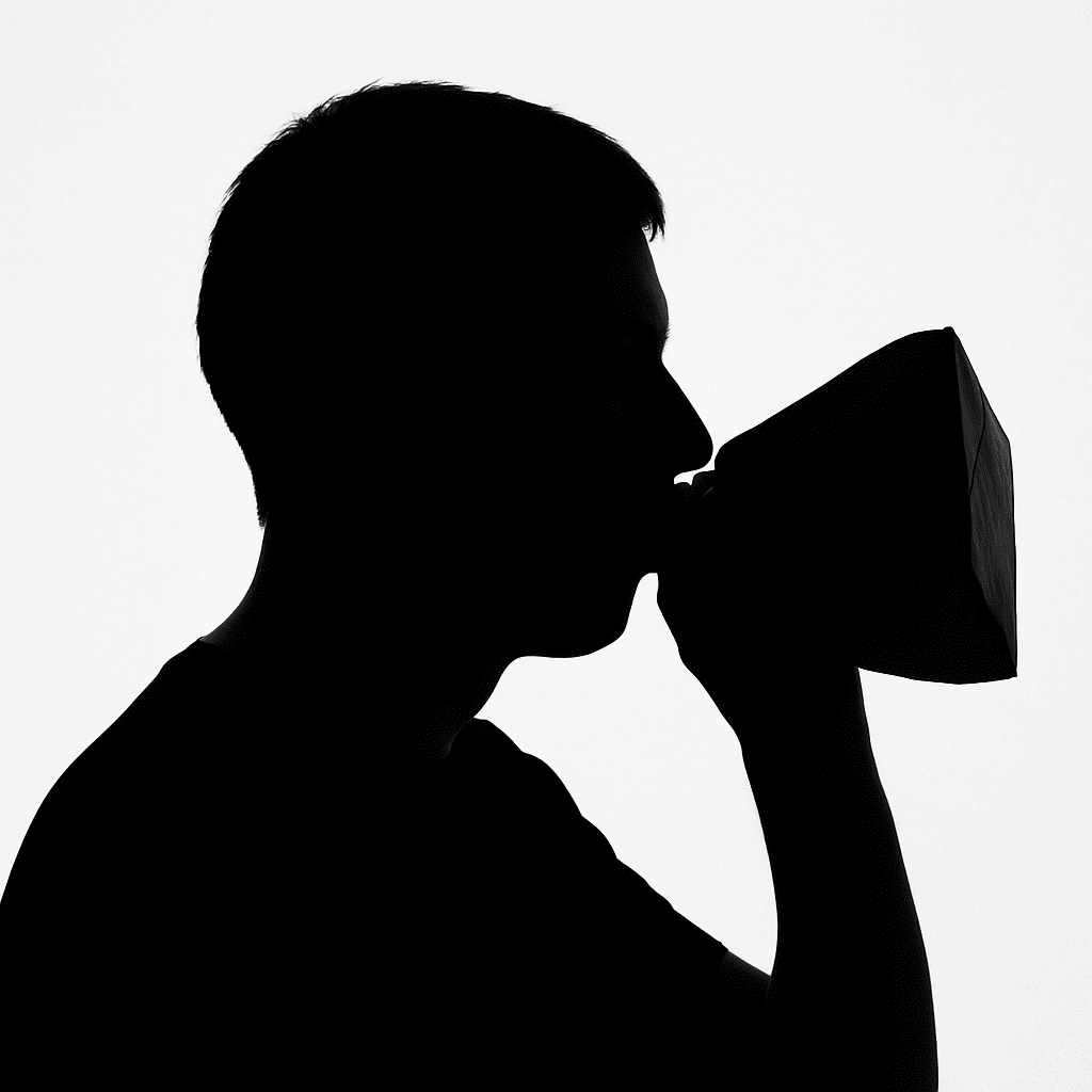 종이봉지 호흡 실루엣