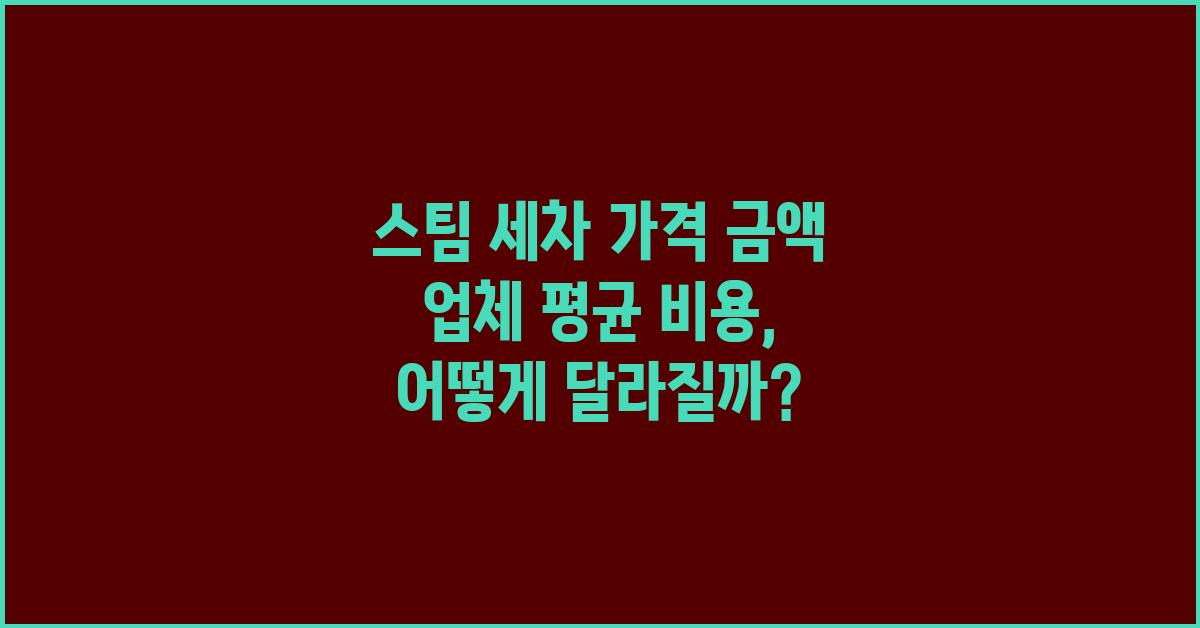 스팀 세차 가격 금액 업체 평균 비용