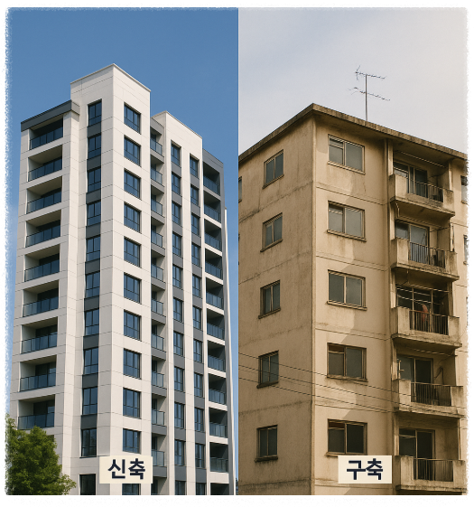신축과 구축 관련 이미지
