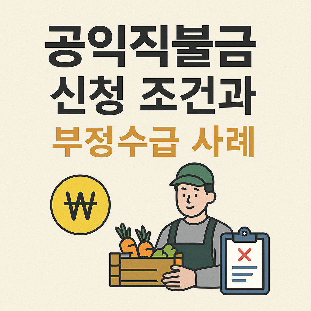 공익직불금 신청 기준과 주의할 점