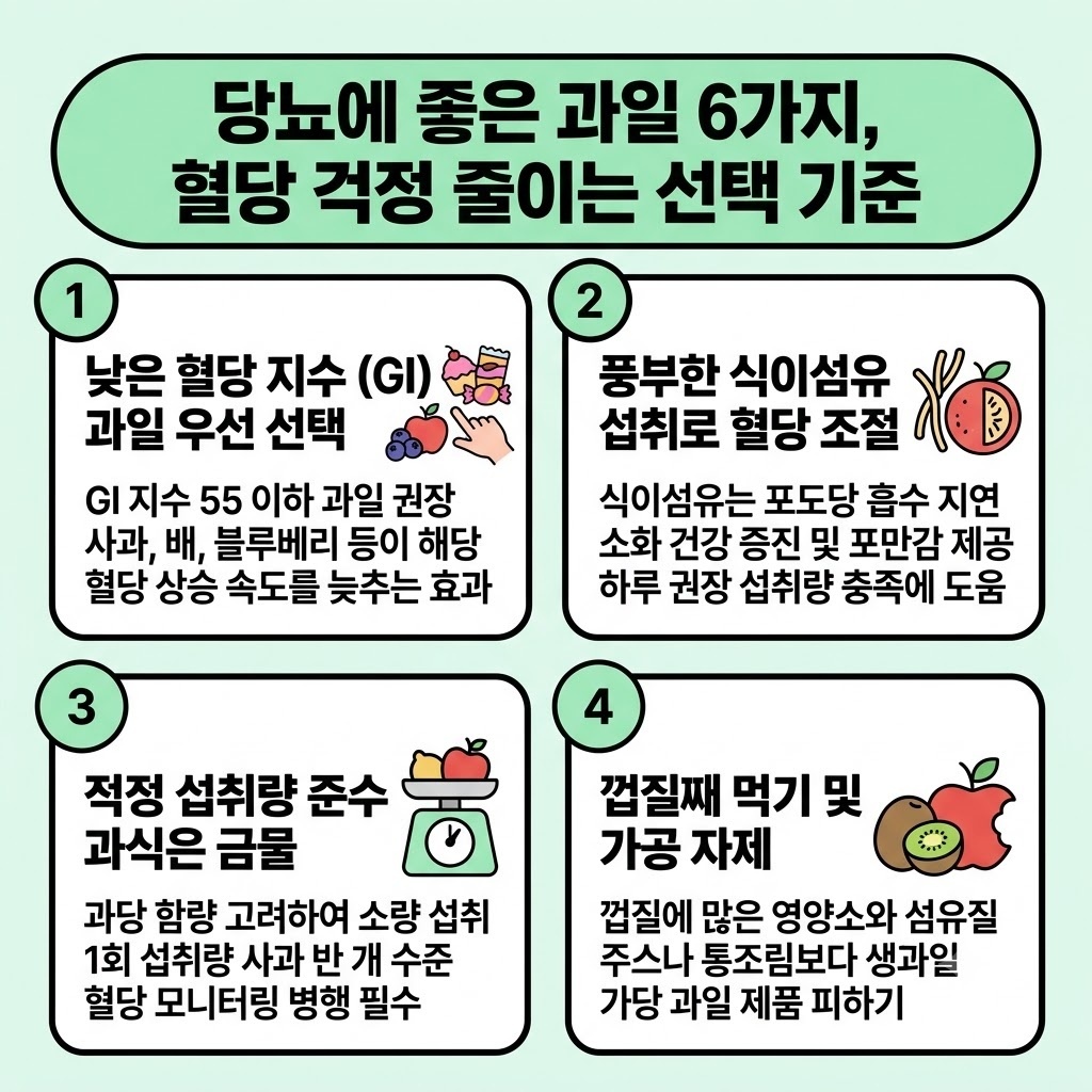 당뇨에 좋은 과일 6가지, 혈당 걱정 줄이는 선택 기준