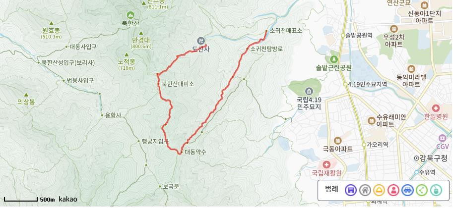 북한산 소귀천 코스
