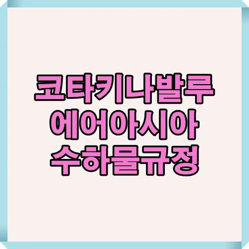 에어아시아 수하물 정책 안내 표지 이미지입니다