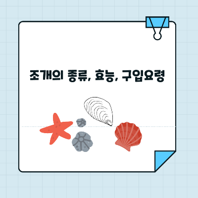 조개의 종류, 효능, 구입요령 썸네일