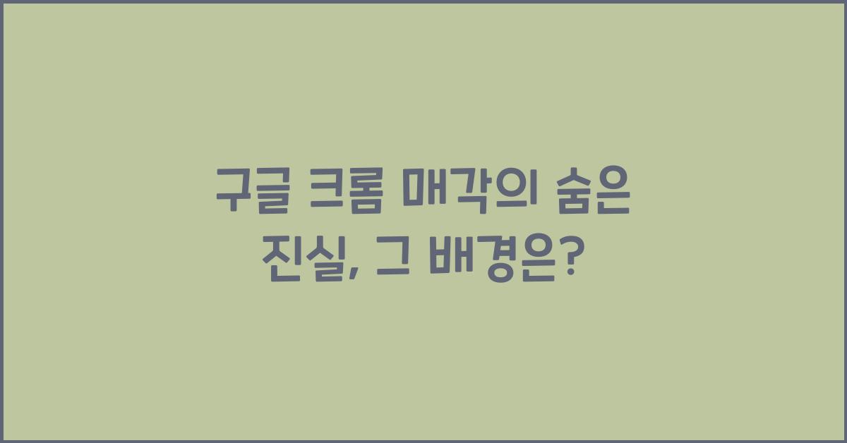 구글 크롬 매각