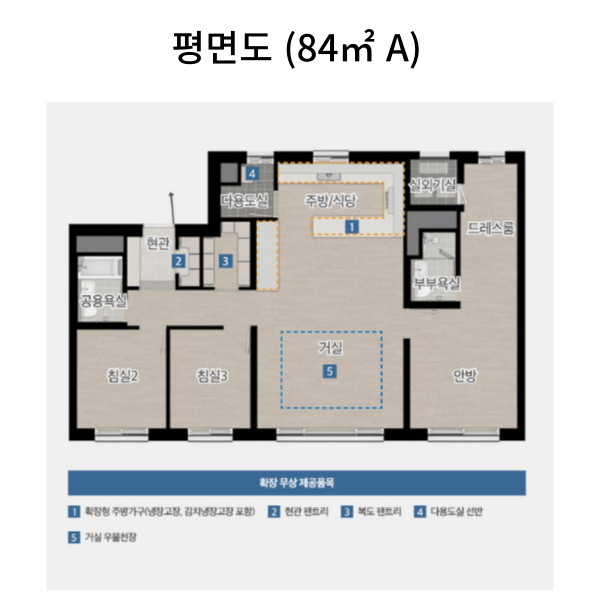 평택 브레인시티 10BL 앤네이처 미래도 평면도 84A