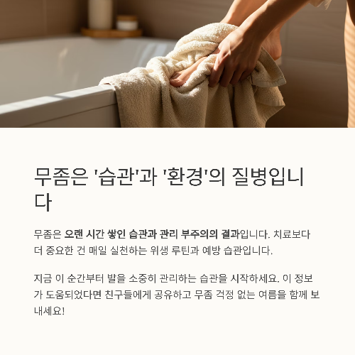 땀 많고 습한 여름, 무좀 번식 막는 실전 방어법