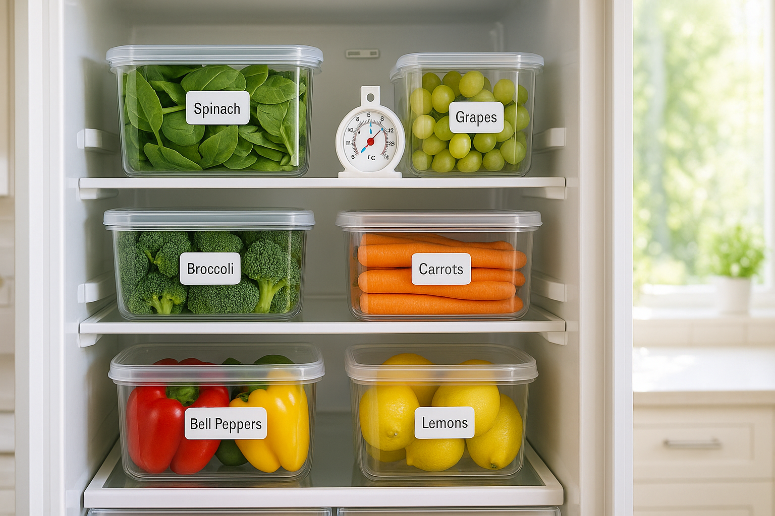 깨끗하고 정리된 냉장고 내부