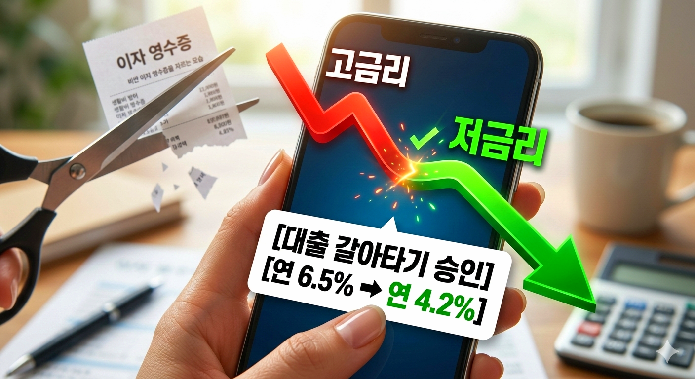 온라인 대환대출 인프라 스마트폰 대출 갈아타기 금리 비교 이자 절약 방법의 모습