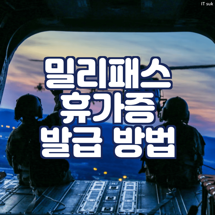 밀ㄹ패스 휴가증 발급 방법 문구가 그려진 이글을 대표하는 이미지