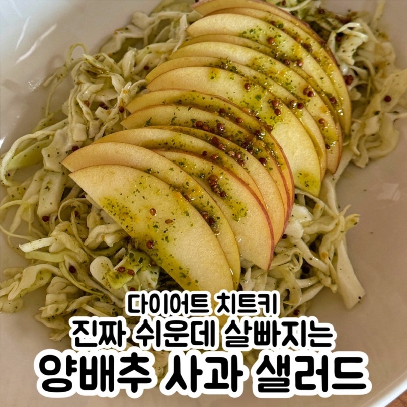 다이어트 양배추 사과 샐러드 허브 오일 드레싱 레시피