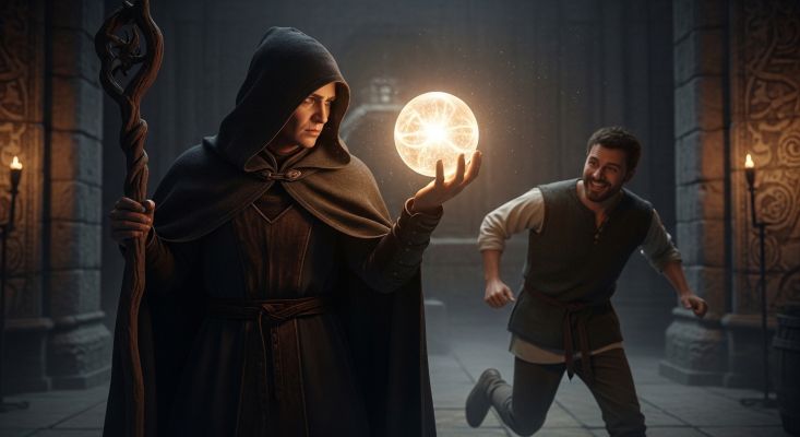 심사숙고하는 남자와 장난기 달리는 남자