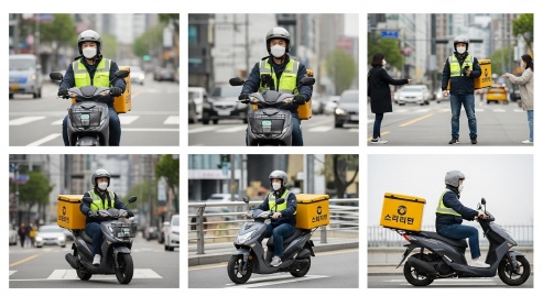 플랫폼 노동자 배달 모습