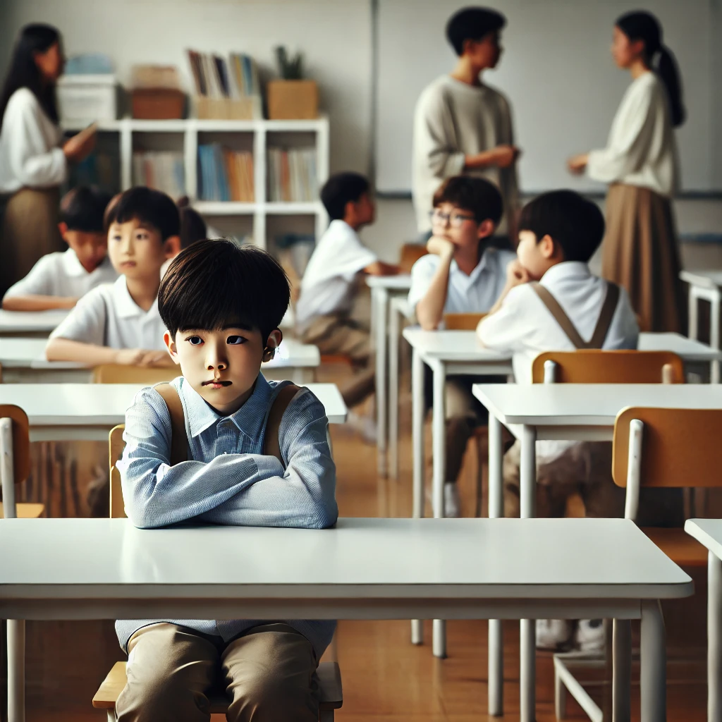 학원에서 아이가 느끼는 외로움 이미지
