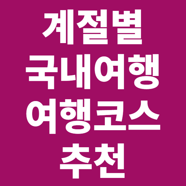 계절별 국내 여행 완전 정복: 봄, 여름, 가을, 겨울 최고의 여행 코스 추천