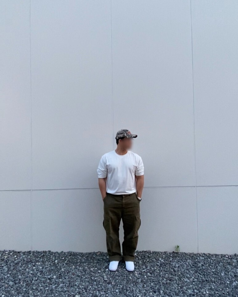 데일리룩(오뭘입) 러프킹즈 카모 밀리터리 볼캡, 무신사스탠다드 쿨탠다드 반팔, 프리즘웍스 카고 바지, 나이키 코트 비전 로우, 데일리룩, 남자데일리코디, 남자데일리패션, ootd