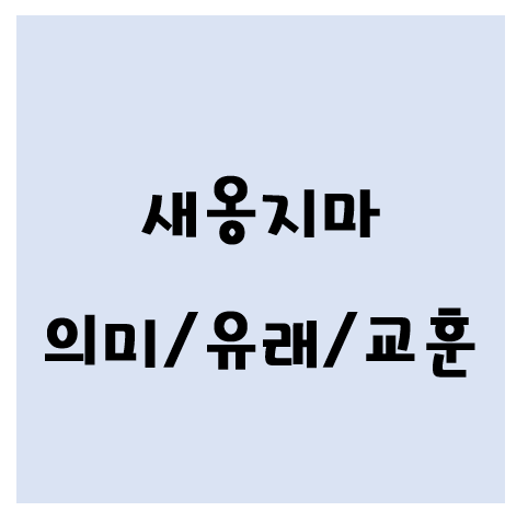 새옹지마유래