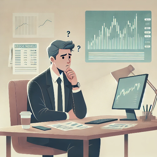 고민하는 투자자 일러스트