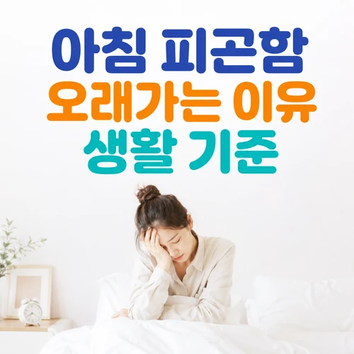 아침 피곤함 오래가는 이유 생활 기준