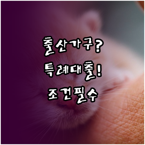 출산 가구라면 놓치지 말아야 할 신생..