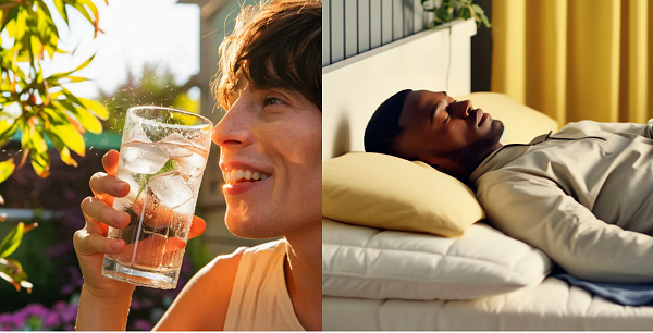 충분한 수분 섭취와 충분한 수면