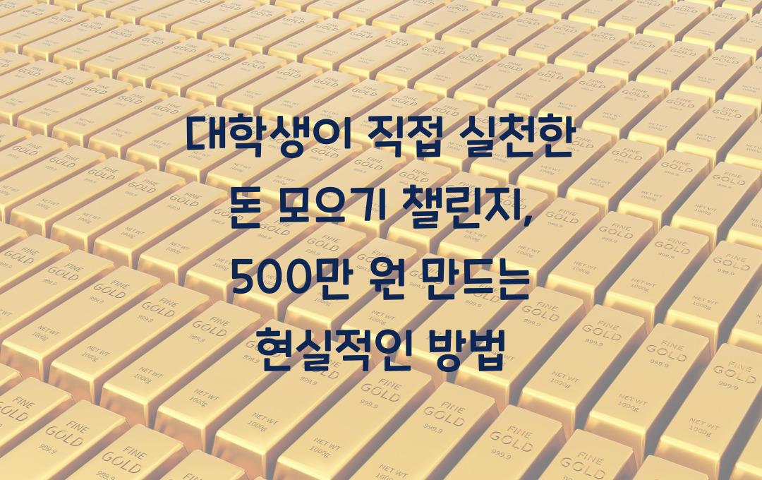 대학생이 직접 실천한 돈 모으기 챌린지 (1년 만에 500만 원 만들기)