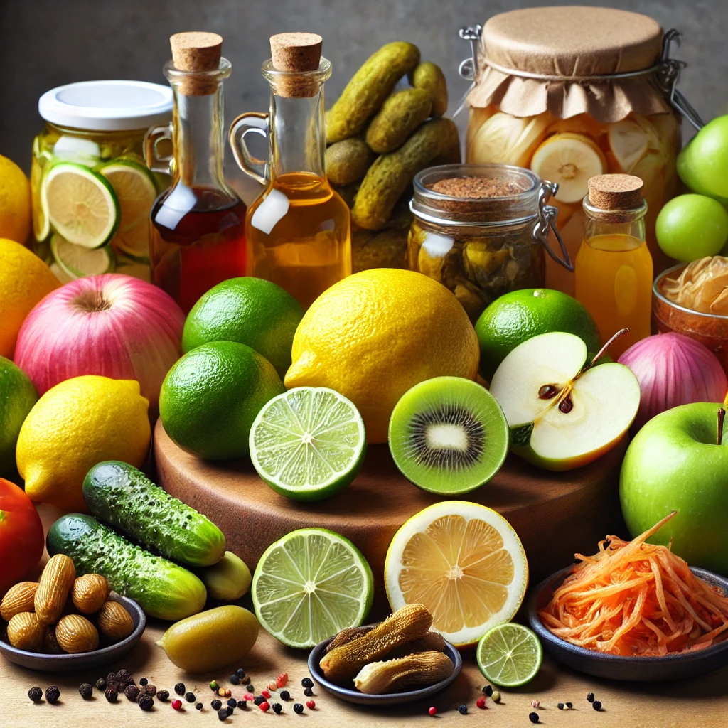 건강한 신맛을 내는 음식 재료들