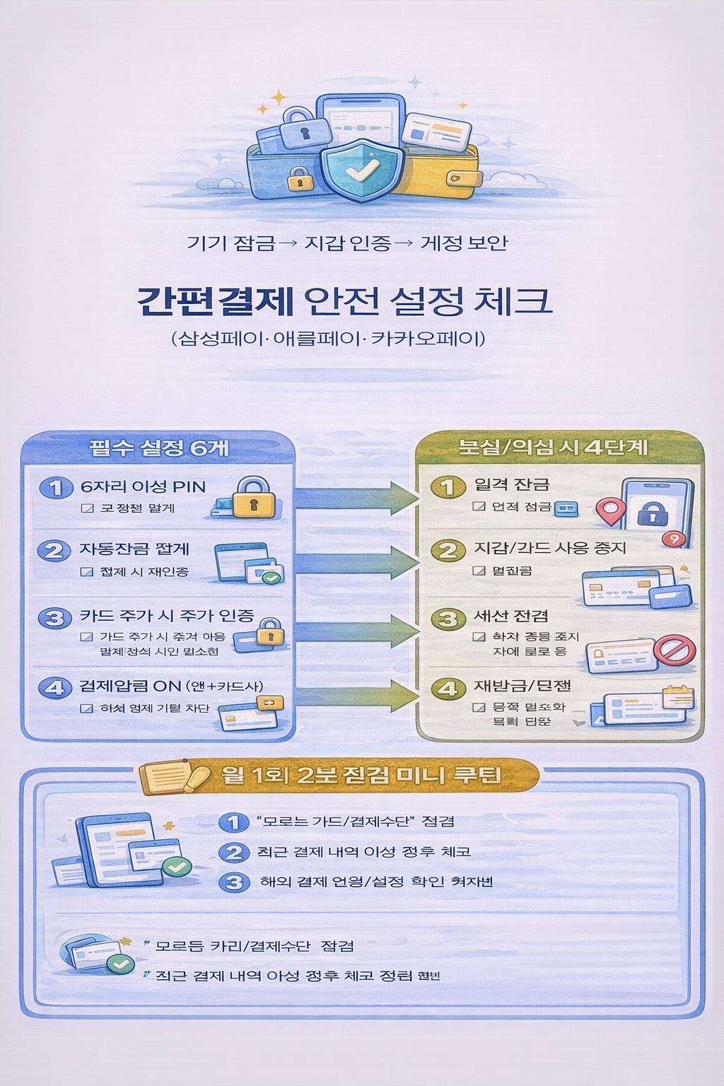 간편결제(삼성페이/애플페이/카카오페이) 안전 설정 체크