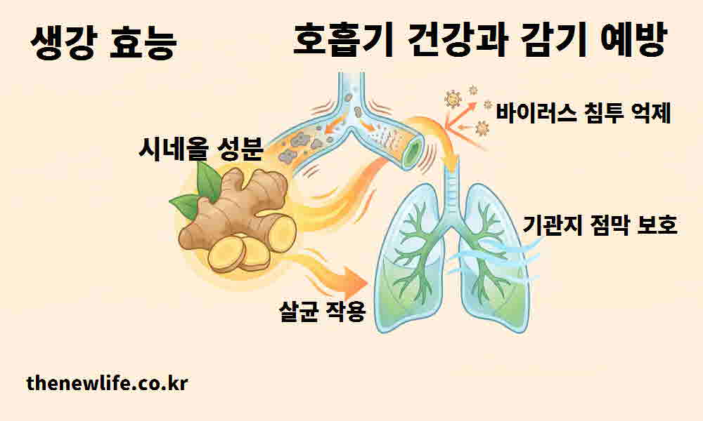 생강 효능 호흡기 건강 감기 예방