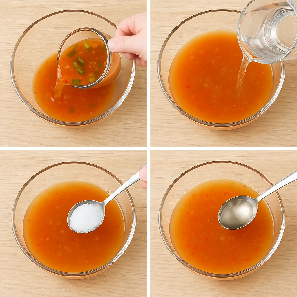 김치국물로 냉면 육수 없이 만드는 과정