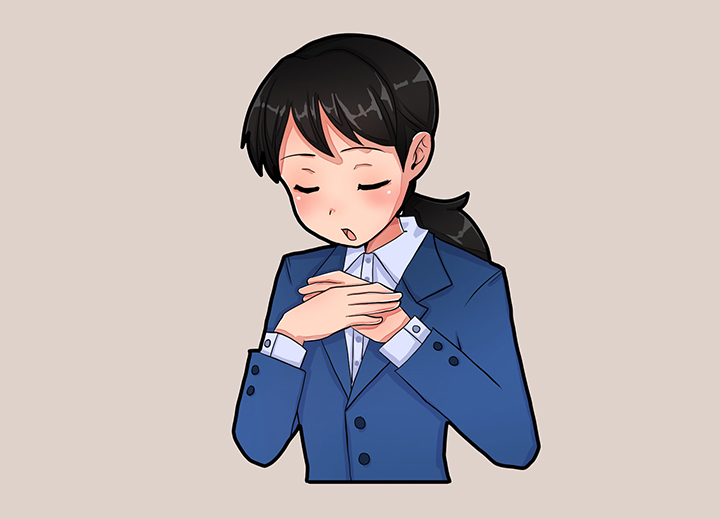 호흡을-가다듬는-여성