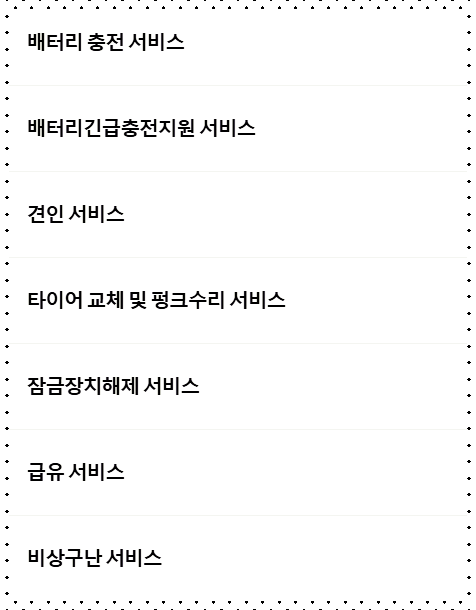 캐롯 자동차보험 긴급출동 서비스항목