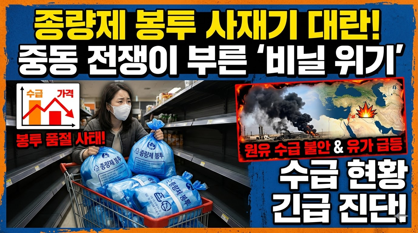 종량제 봉투 사재기 이유와 수급 현황! 중동 전쟁이 부른 '비닐 대란' 총정리