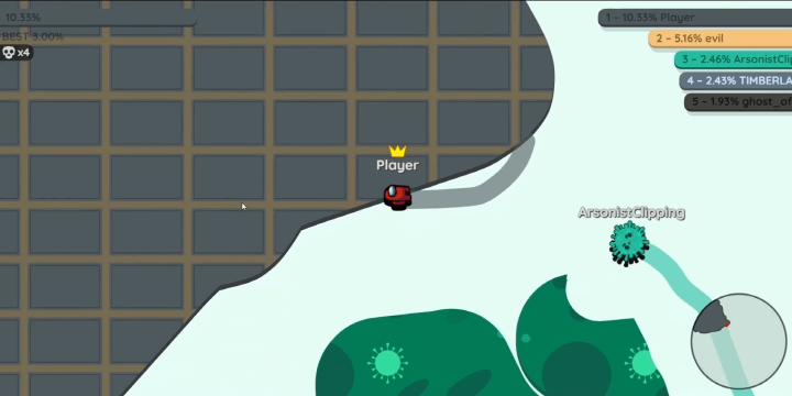 땅따먹기-게임-온라인-플레이-캐릭터를-조종하여-영역을-넓혀가는-화면