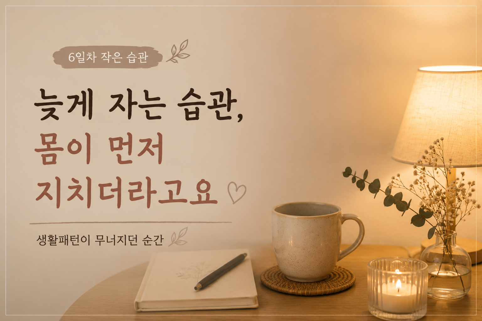 늦게 자는 습관 몸이 먼저 지치더라고요