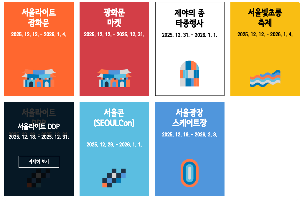 서울 윈터 페스타 축제기간, 주요 장소