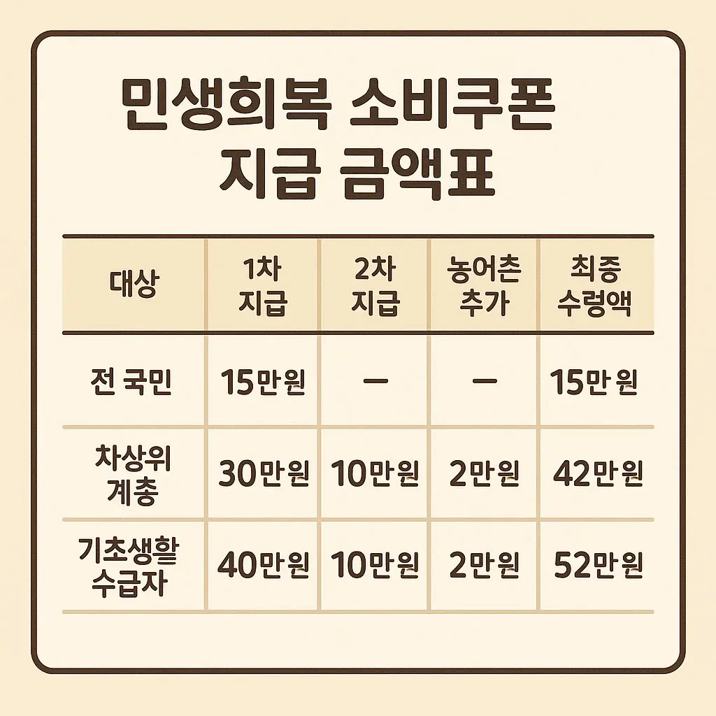 민생회복 소비쿠폰 지급일정