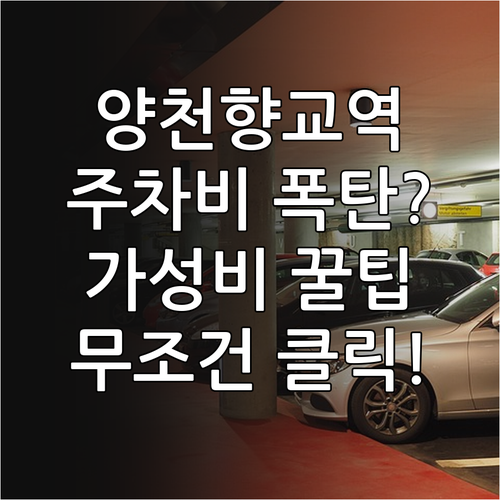 양천향교역 근처 가성비 좋은 주차장 ..