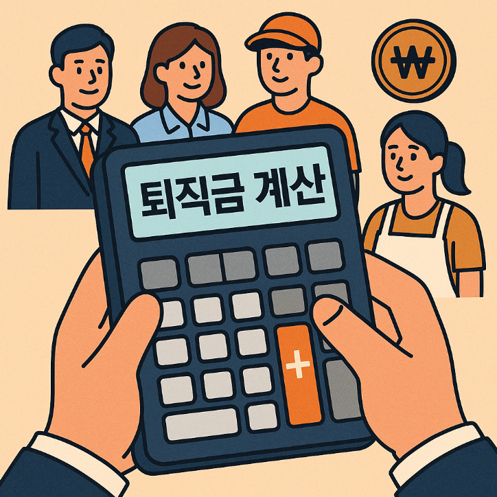 퇴직금 계산기, 정규직, 계약직, 일용직, 알바, 5인 미만 사업장 기준