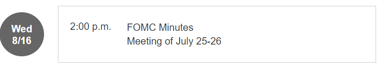 FOMC 회의록 (7월) 발표 오후 2시