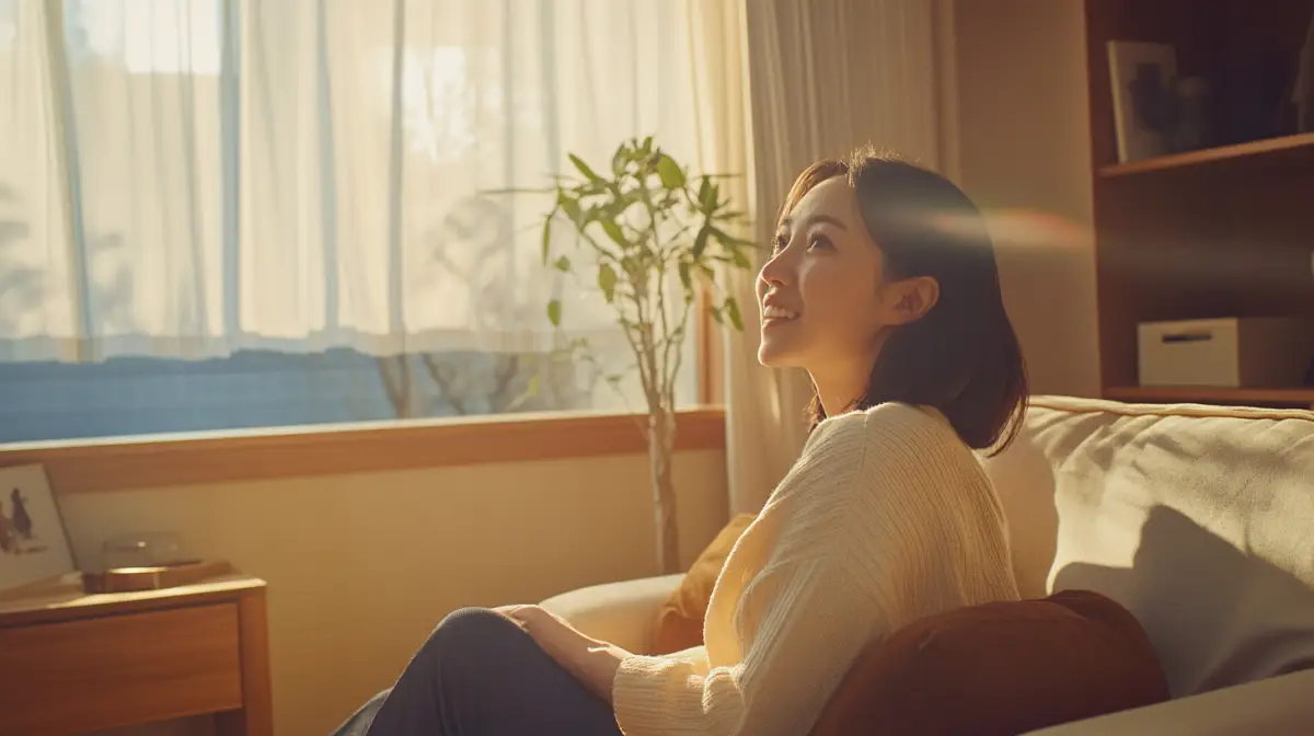 밝은-거실에서-티비를보는-한국여자-01