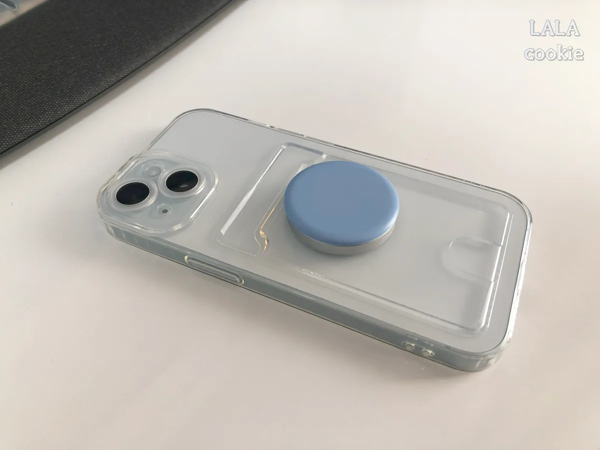 아이폰-블루-그립톡-추천-부착-모습