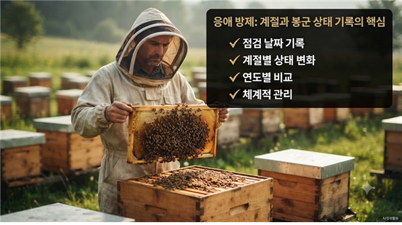 응애 관리 기록을 확인하는 모습
