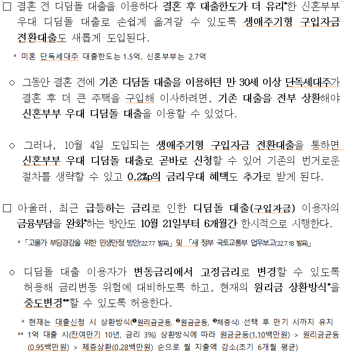 디딤돌대출 변경사항