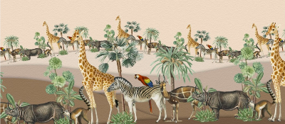 아프리카 동물들 일러스트