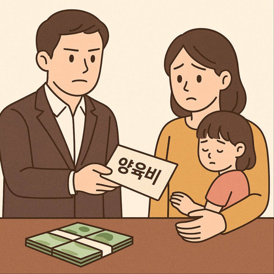양육비를 주는 모습